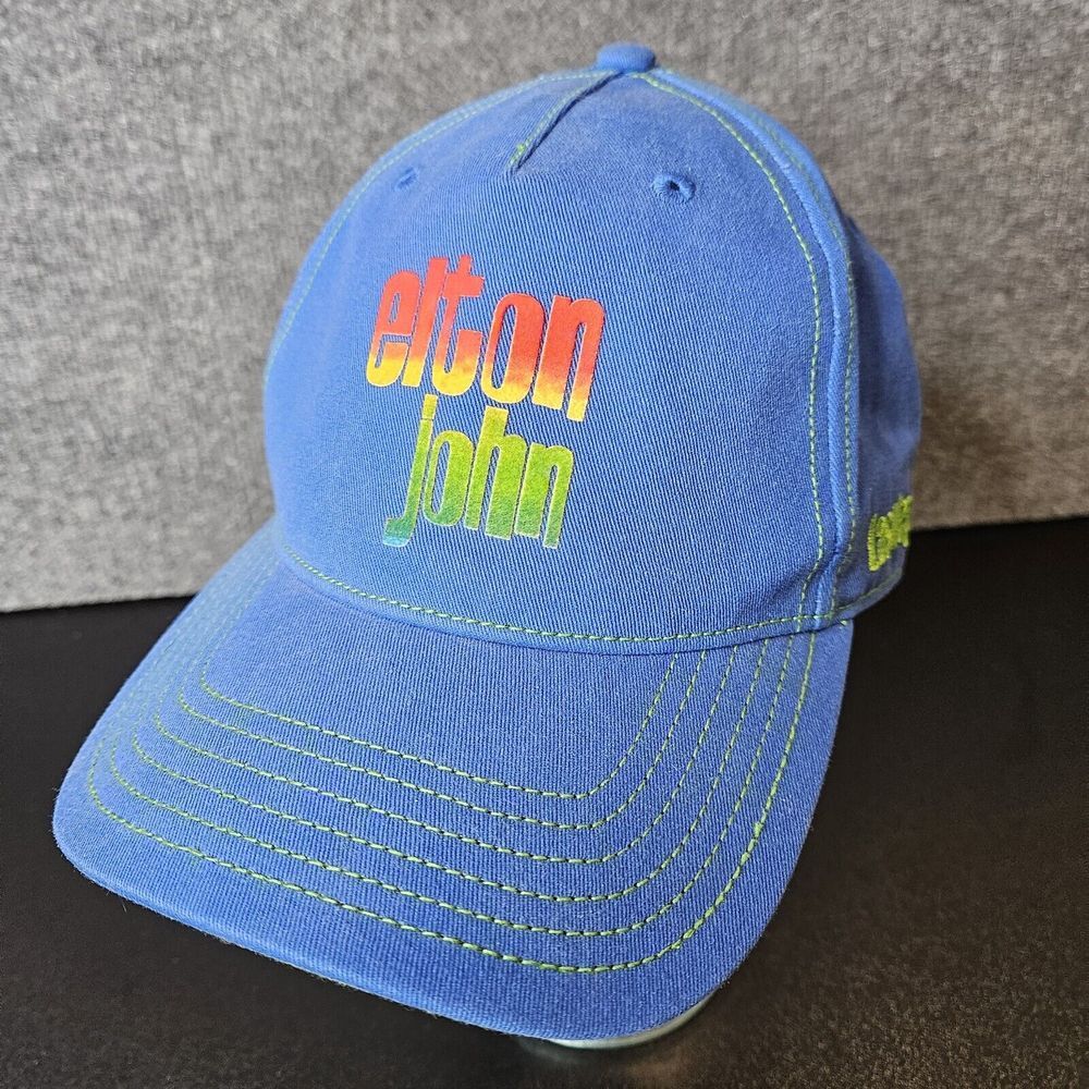 Elton John Las Vegas Concert Baseball Cap Adjustable Strap‎ Blue Embroidered